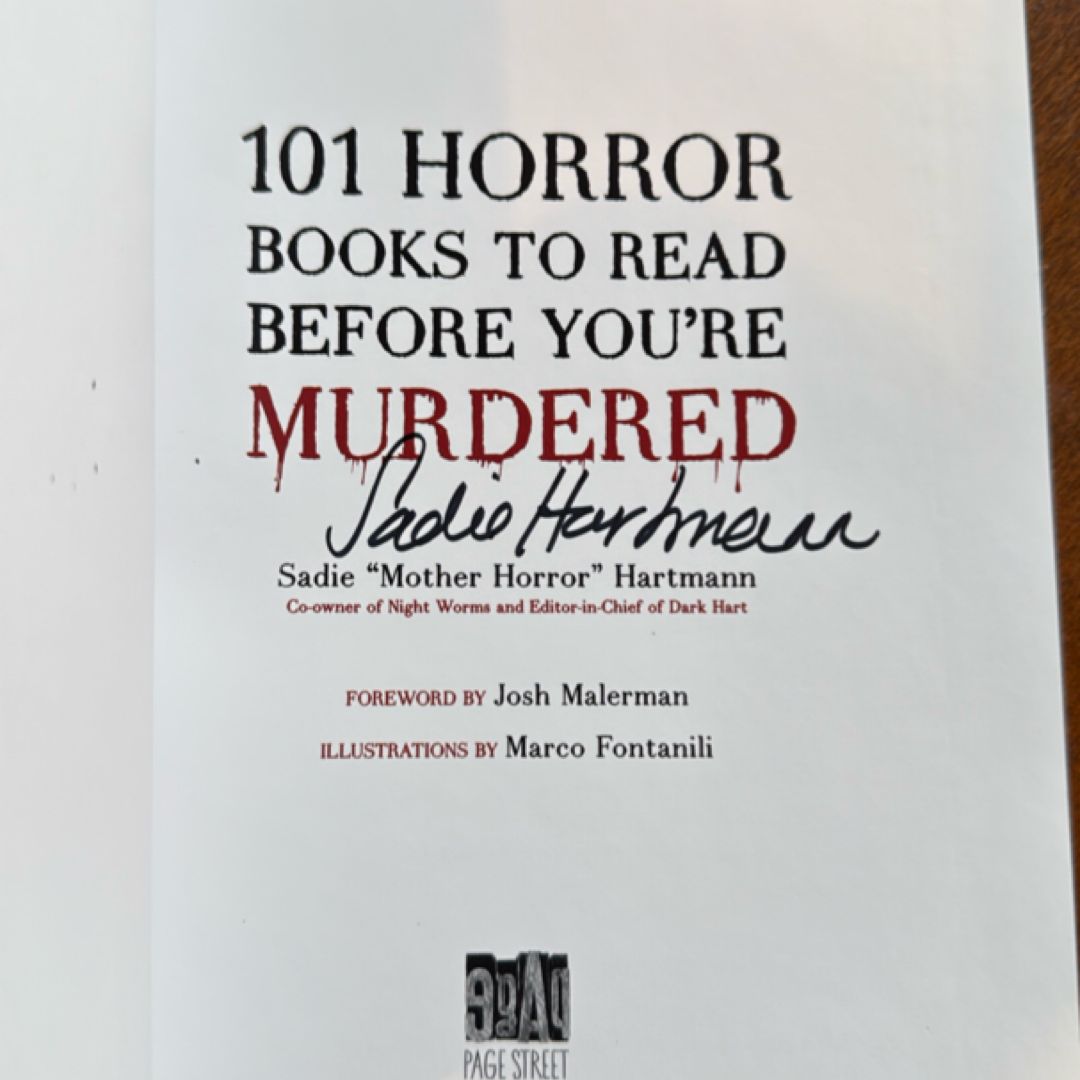 101 Horror Books to Read Before You're Murdered SIGNED