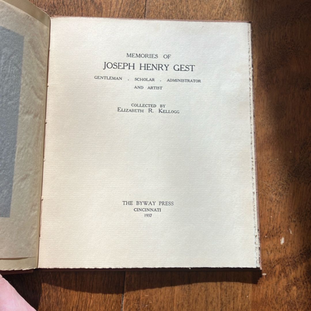 Memories of Joseph Henry Gest (1937)