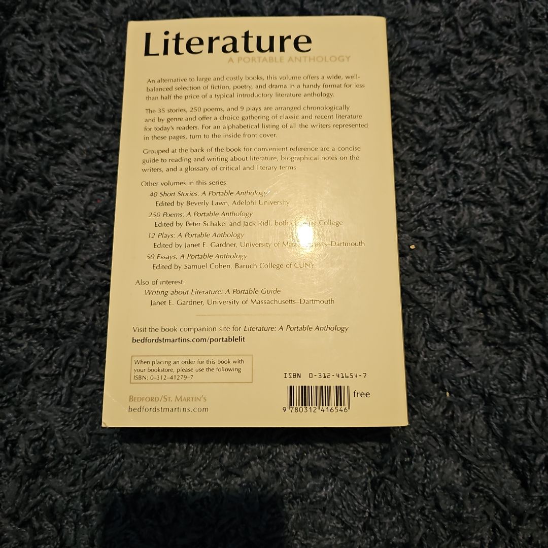 Literature: a Portable Anthology by Janet E. Gardner, Beverly Lawn ...