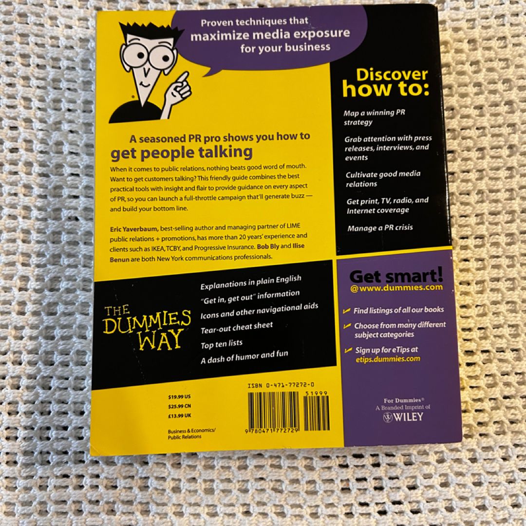 Public Relations for Dummies by Robert W. Bly, Eric Yaverbaum, Ilise ...