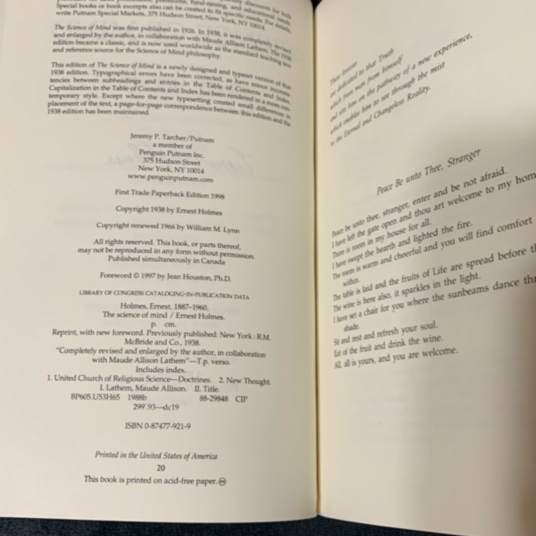 The Science of Mind First Edition