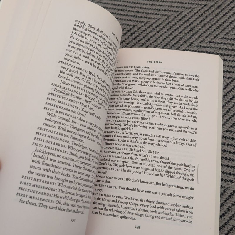 The Knights; the Peace; the Birds; the Assembly Women; Wealth