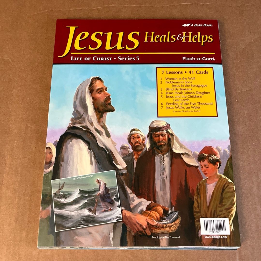 A Beka Book Flash-A-Card Jesus Heals & Helps Series 3 with Study Guide