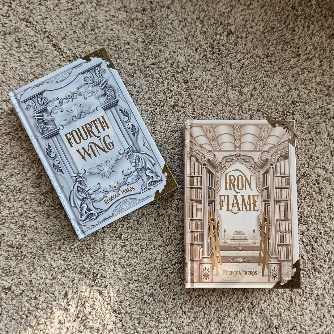 Fourth Wing and Iron Flame Bookish Box Exlusive Luxe Editions with page inserts
