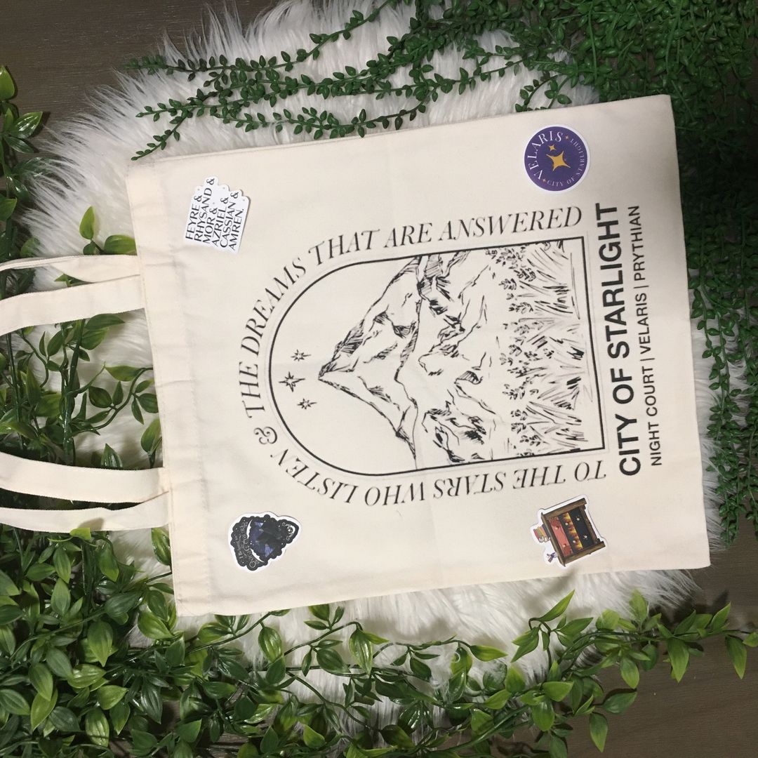 A Court of Thorns and Roses City of Starlight Tote Bag & Stickers