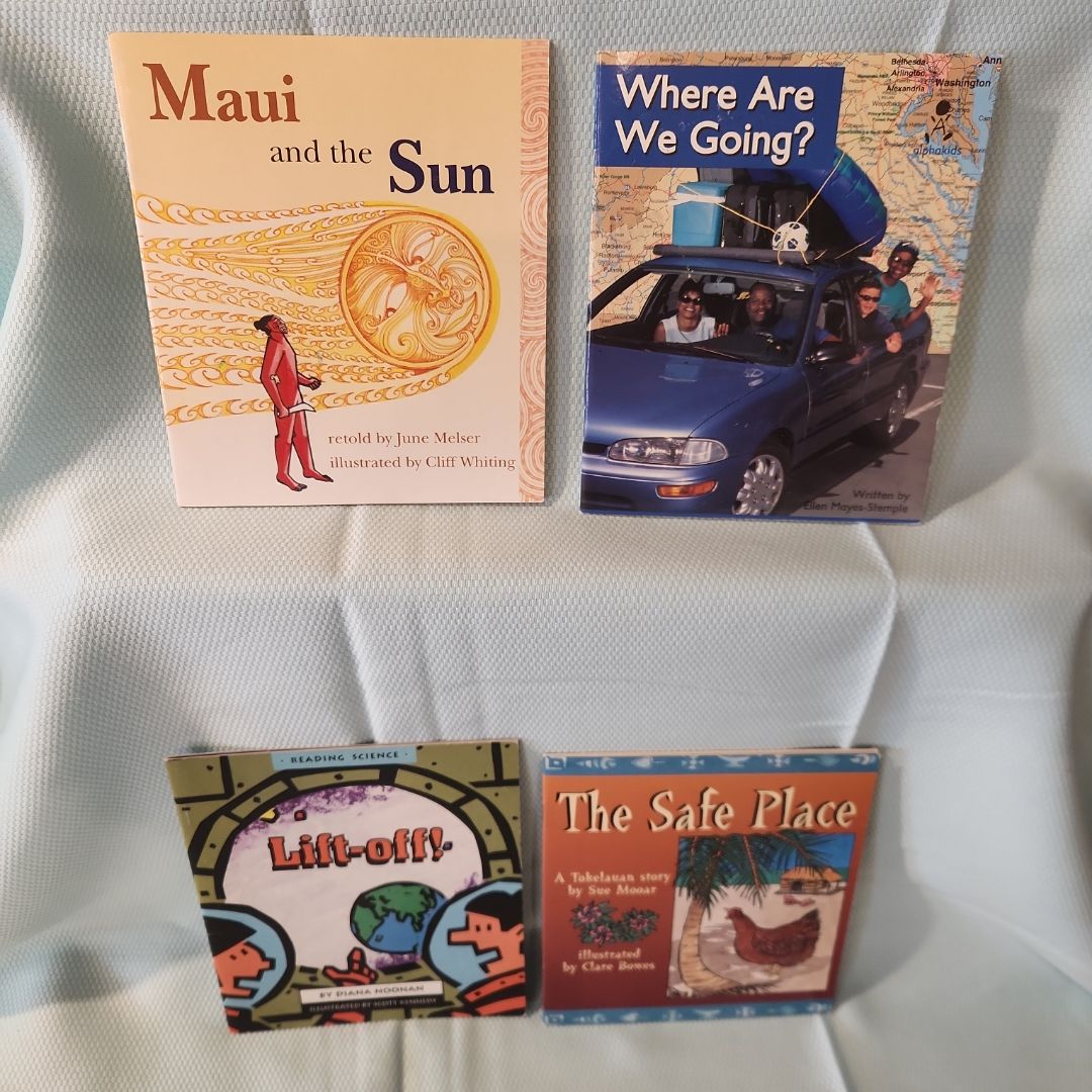Set of four educational reading books