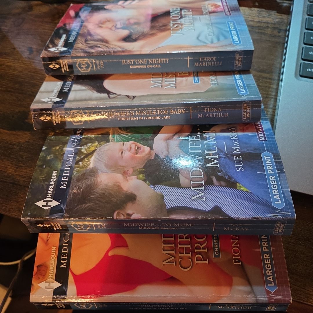 Lot of 4 Books - Midwife's Mistletoe Baby, Midwife to Mum, Midwife's Christmas Proposal, Just One Night?