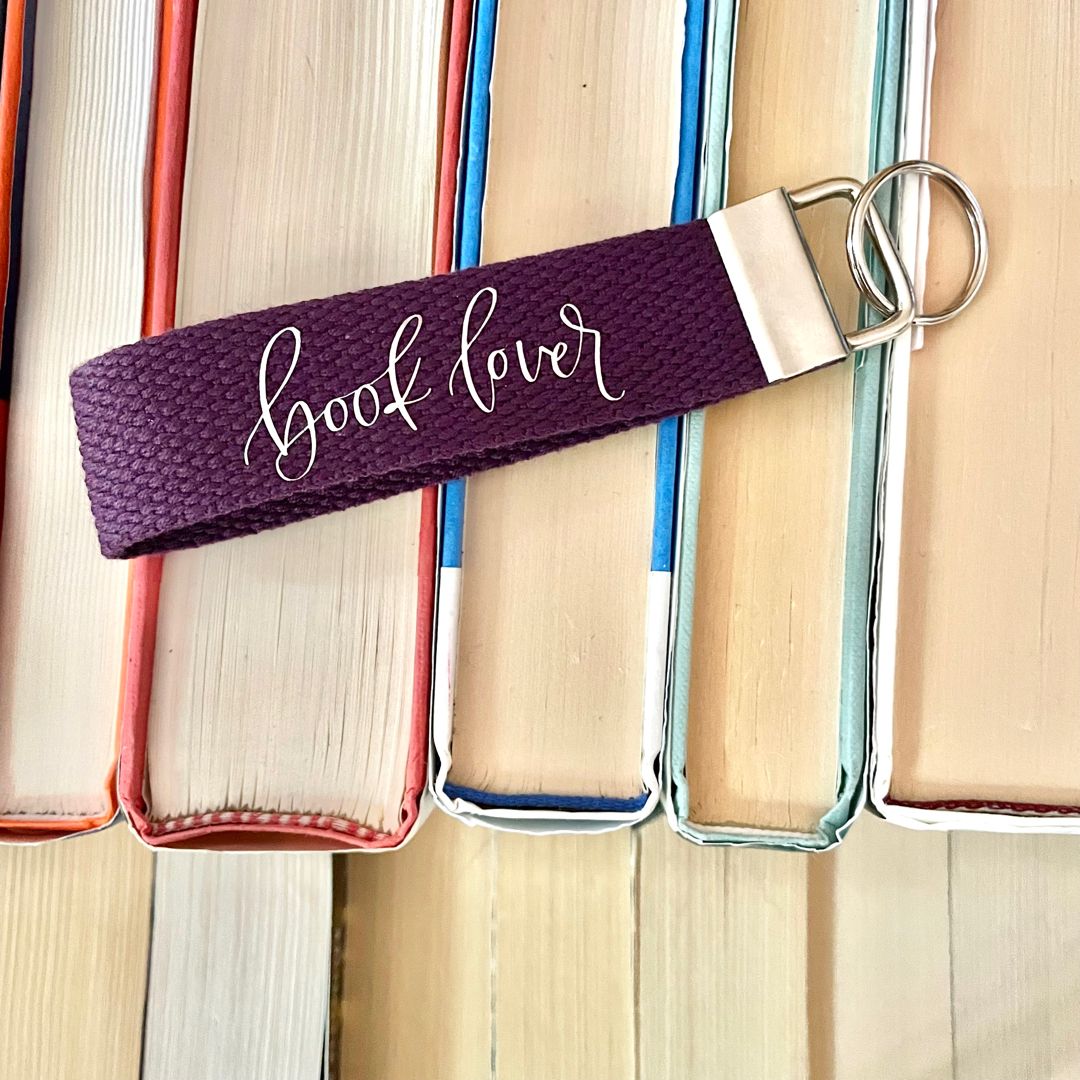 Book Lover Keychain Wristlet Handmade 