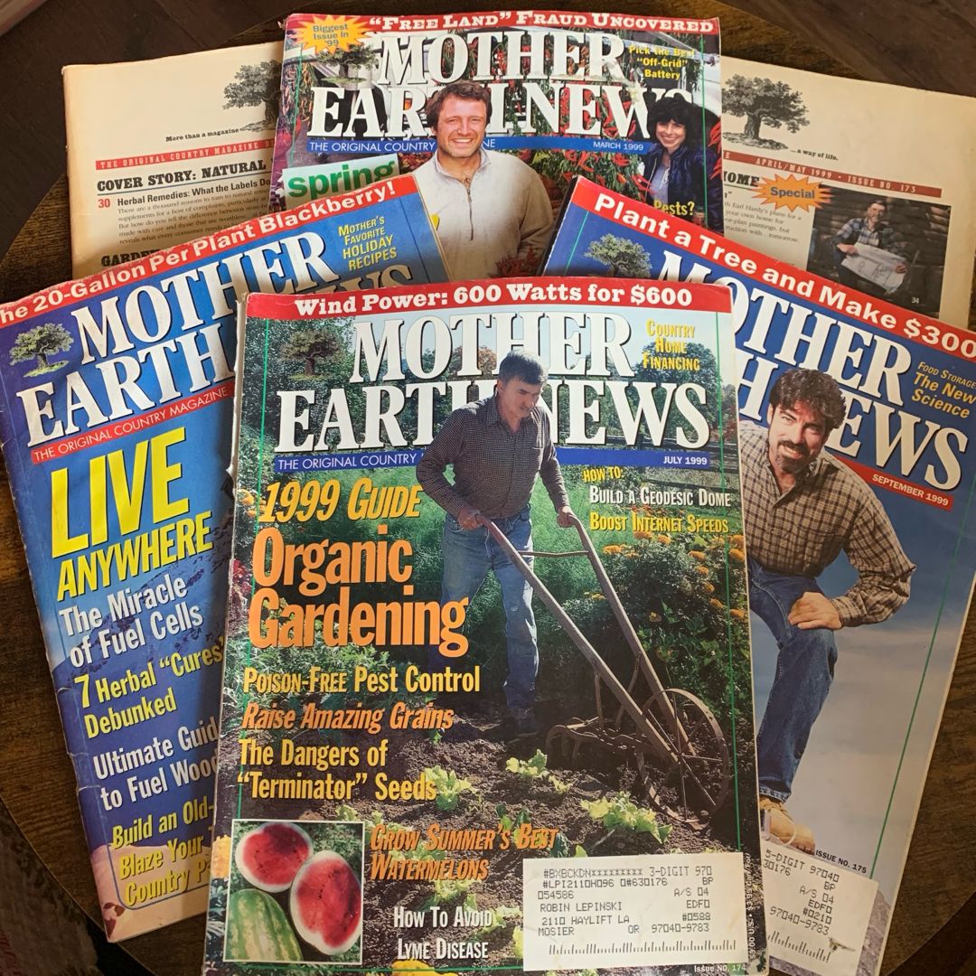 6 Mother Earth News Magazines from 1999