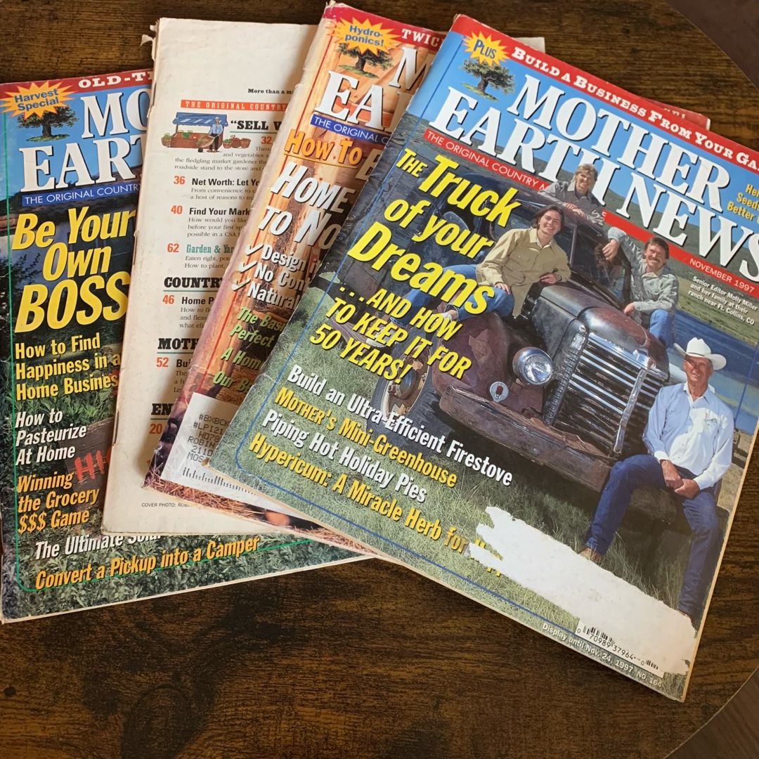 4 Mother Earth News Magazines from 1997-99