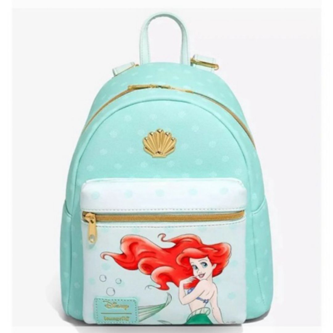 Loungefly Disney The Little Mermaid Ariel Shell Mini Backpack INCLUDES TWO PINS