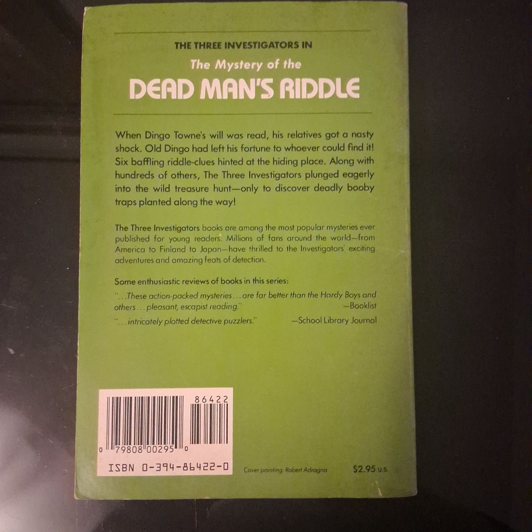 The Mystery of the Dead Man's Riddle by William Arden; Robert Arthur ...