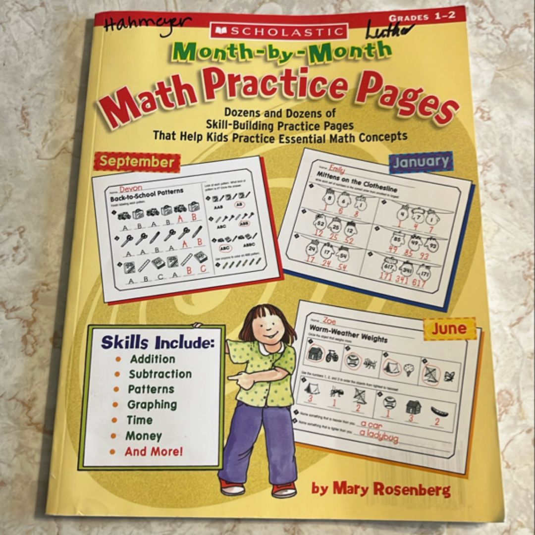 Month-By-Month Math Practice Pages by Mary Rosenberg