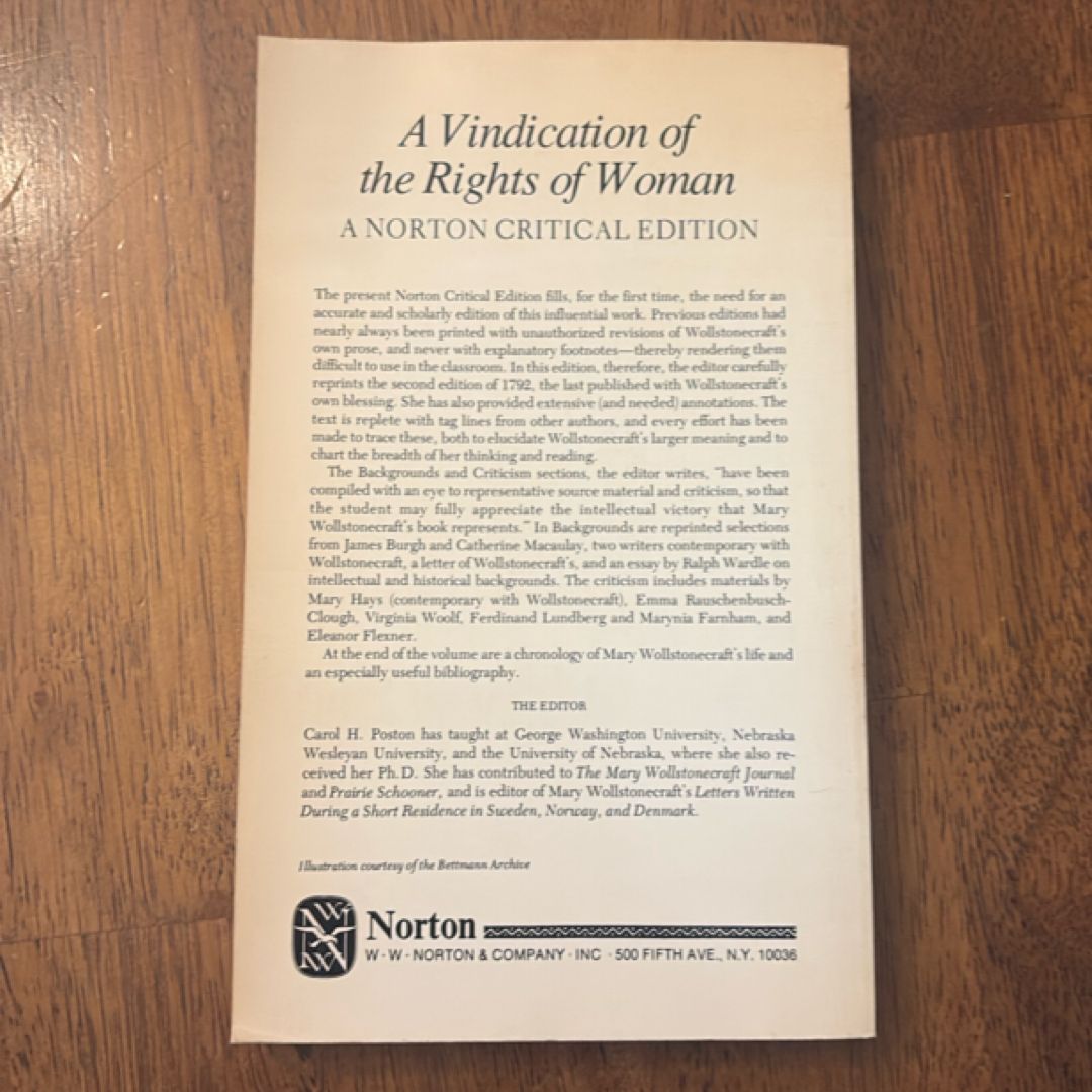 A Vindication of the Rights of Woman