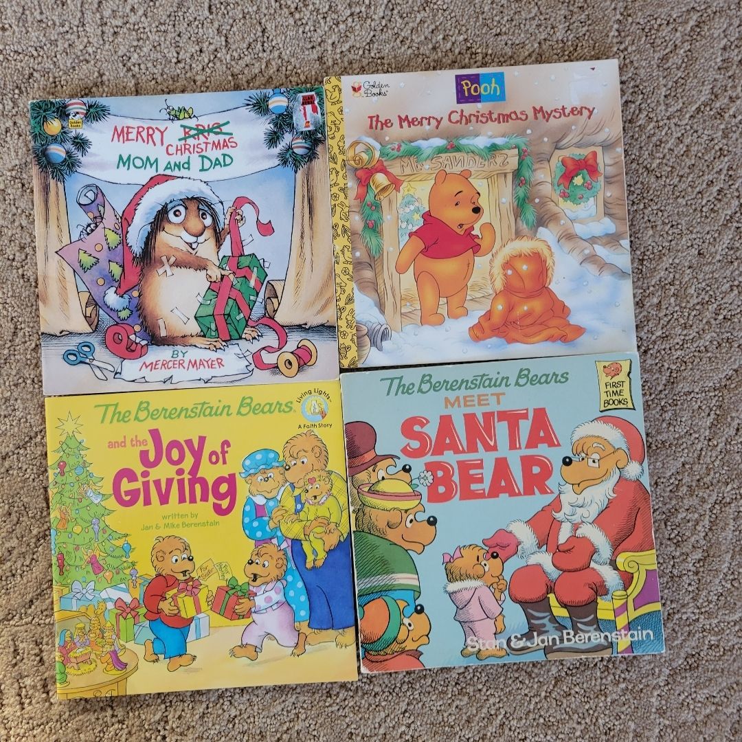 Lot of 4 Children's Christmas Picture Books Pooh Berenstain Bears and More