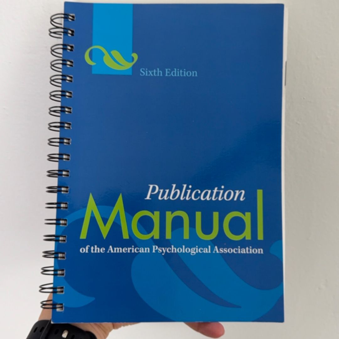Publication Manual of the American Psychological Association