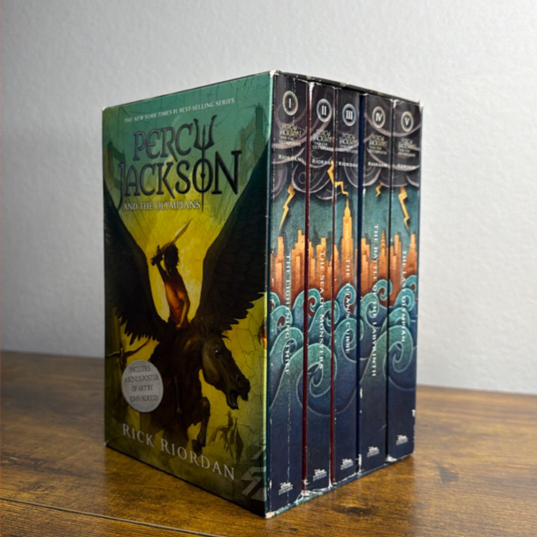 Percy Jackson and the Olympians 5 Book Paperback Boxed Set (new Covers W/poster)