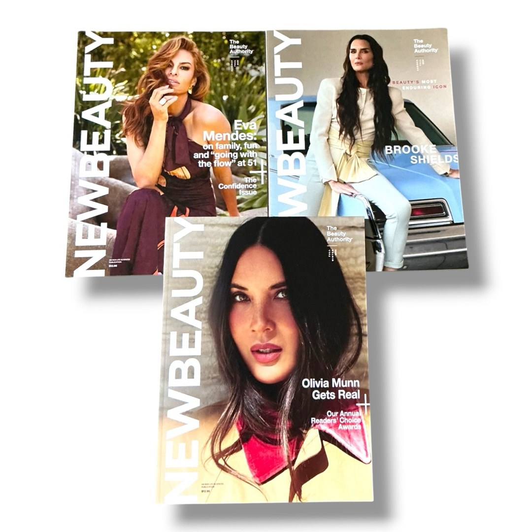 NewBeauty Magazine Lot Of 3 Eva Mendes Brooke Shields Olivia Munn Covers