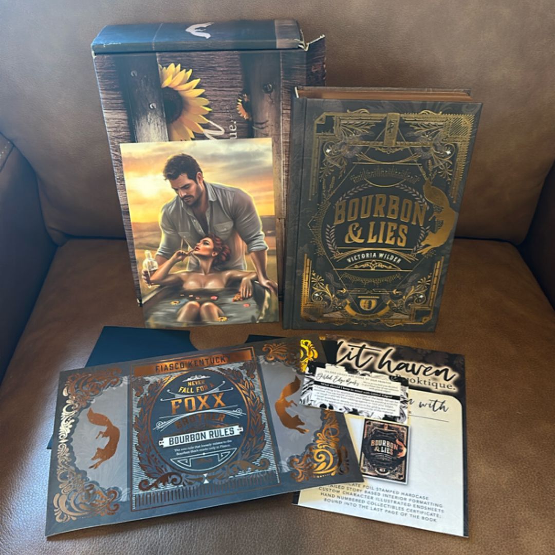 Bourbon and Lies HAND SIGNED First Edition Gold Gilded Edges Lit Haven