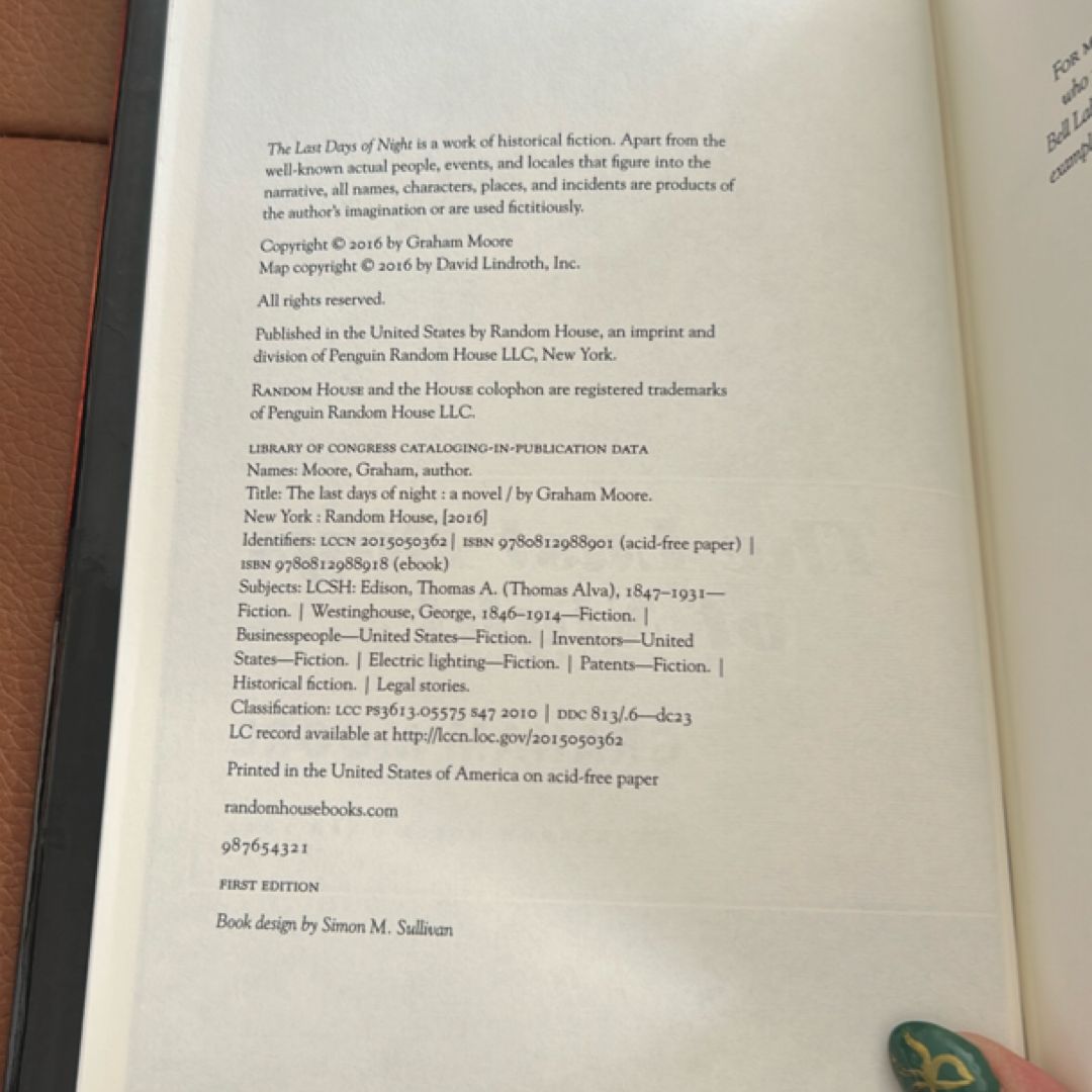 The Last Days of Night *1st 1st*