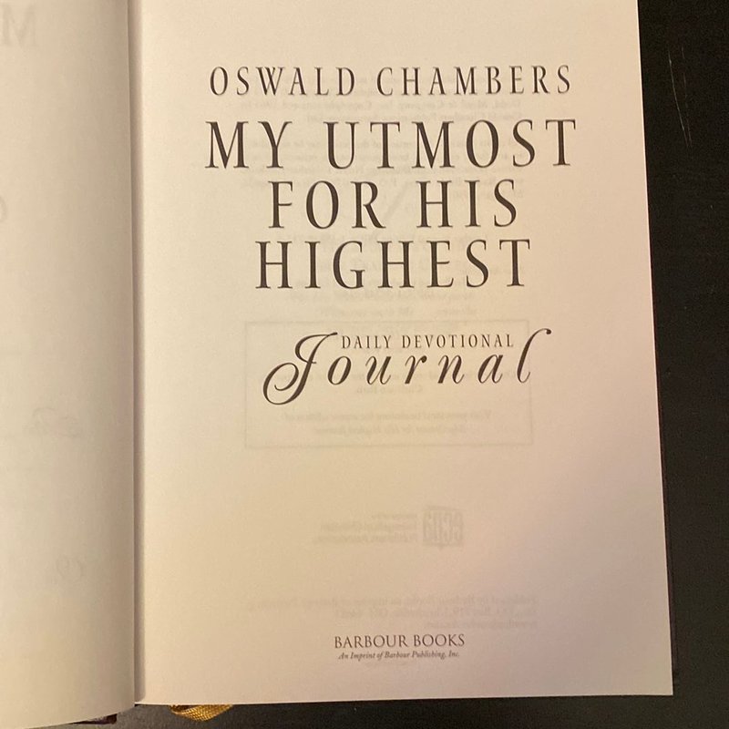 My Utmost for His Highest