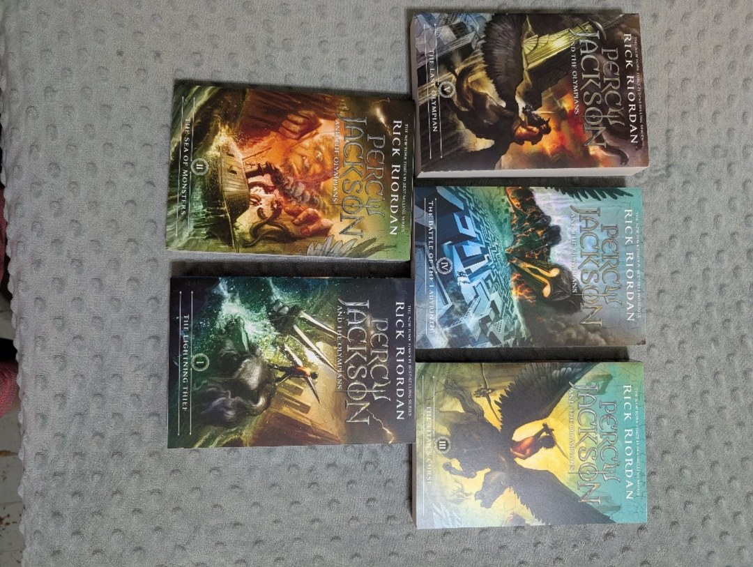 Percy Jackson and the Olympians 5 Book Paperback Boxed Set (new Covers W/poster)