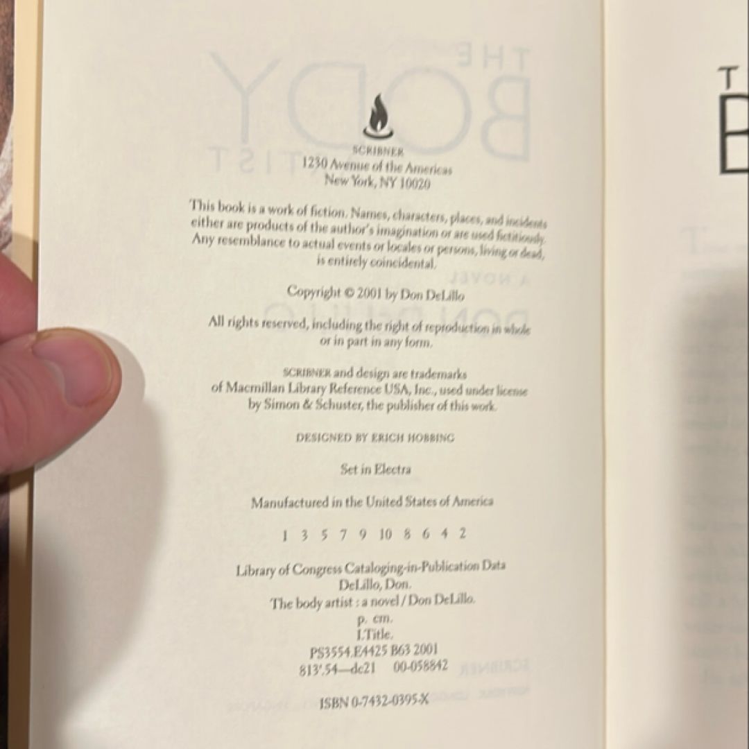 The Body Artist (first printing)