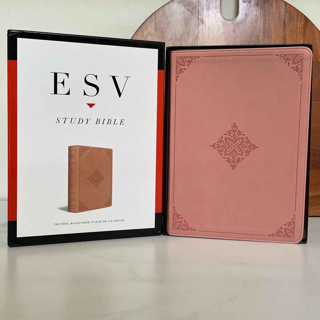 ESV Study Bible (TruTone, Blush Rose, Fleur-De-lis Design)