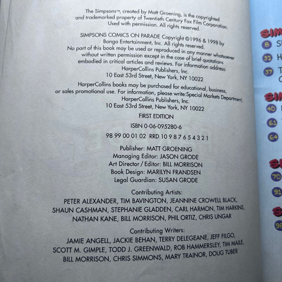 Simpsons Comics on Parade