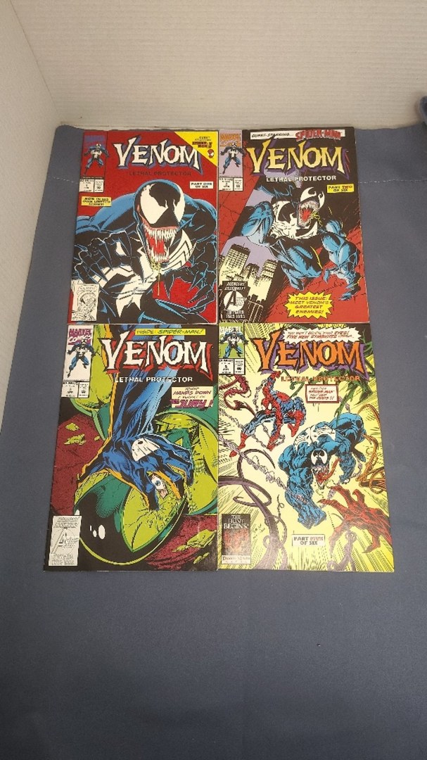 Venom Lethal Protector #1 2 4 5 Lot 1993 Marvel Spider-Man Foil Cover