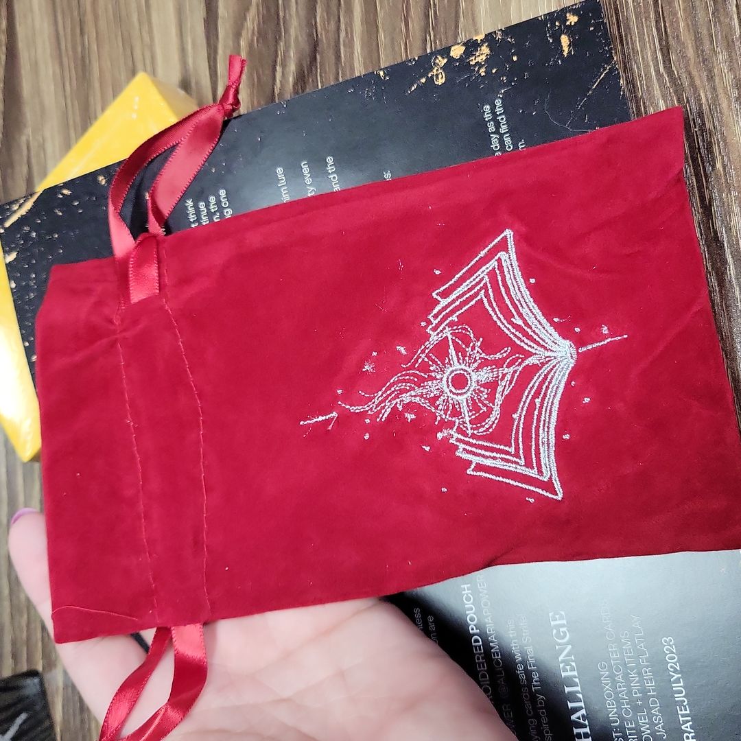 Guild of knowledge embroidered pouch