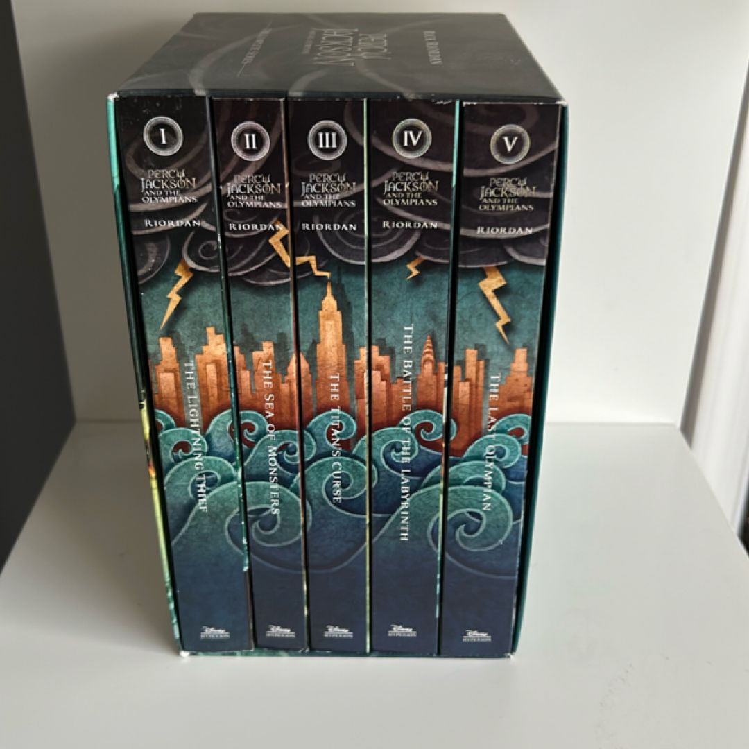 Percy Jackson and the Olympians 5 Book Paperback Boxed Set (new Covers W/poster)