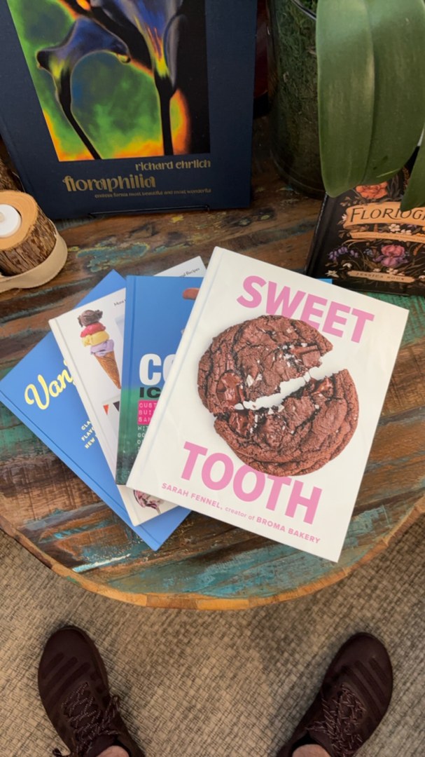 4 BOOKS: Sweet Tooth; Coolhaus Ice Cream Book; Jeni’s Splendid Ice Creams at Home; Van Leeuwen Artisan Ice Cream