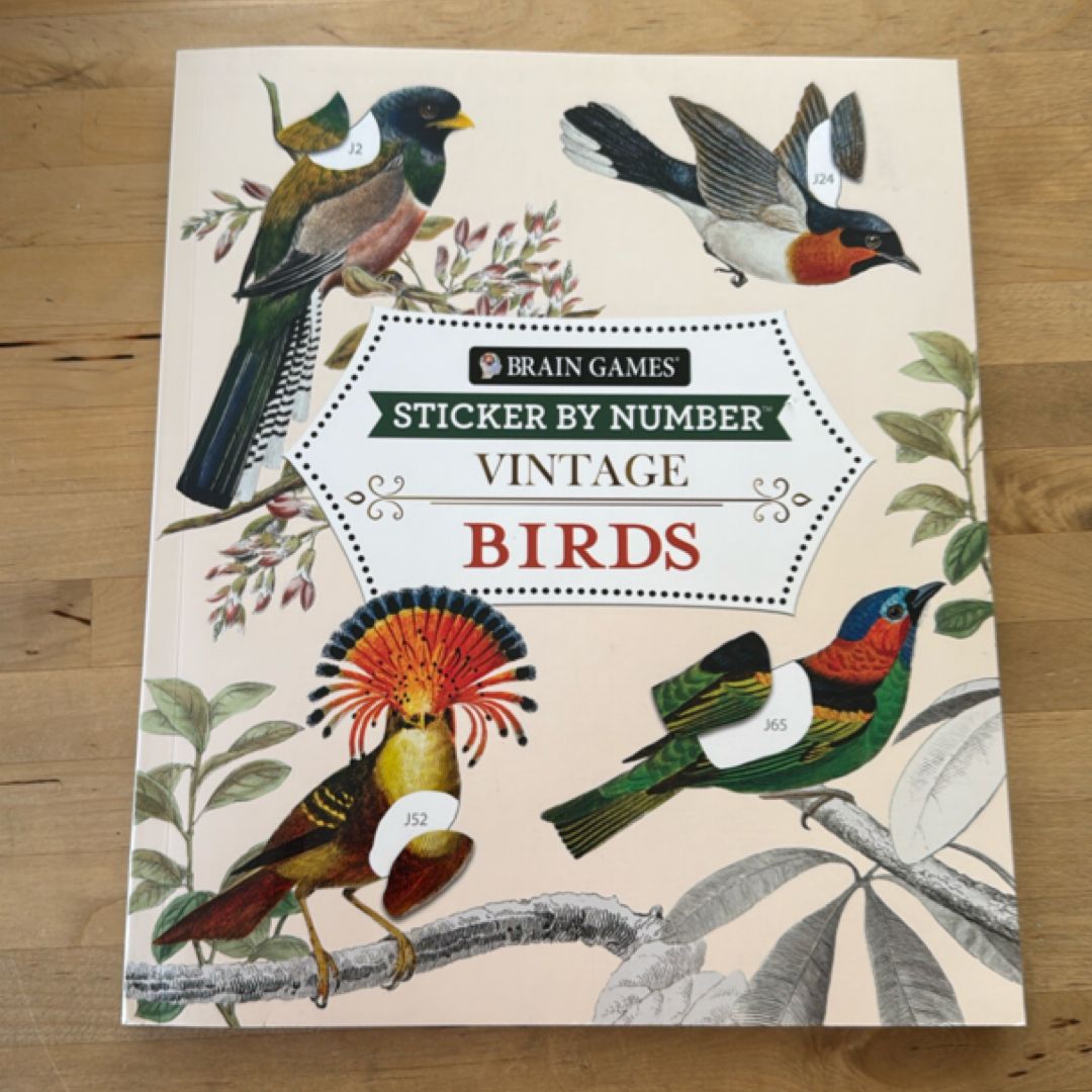 Brain Games - Sticker by Number - Vintage: Birds