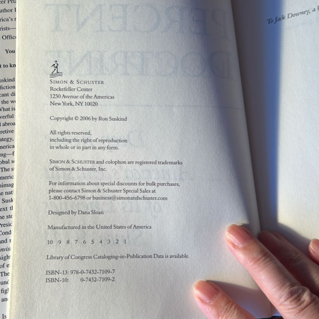 The One Percent Doctrine (2006 1st Print)