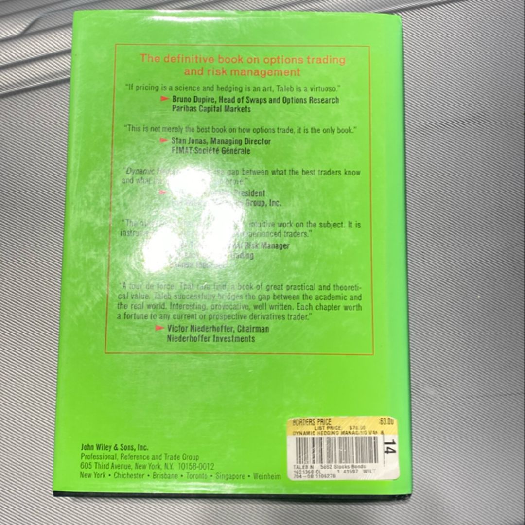 Dynamic Hedging by Nassim Nicholas Taleb, | PangoBooks