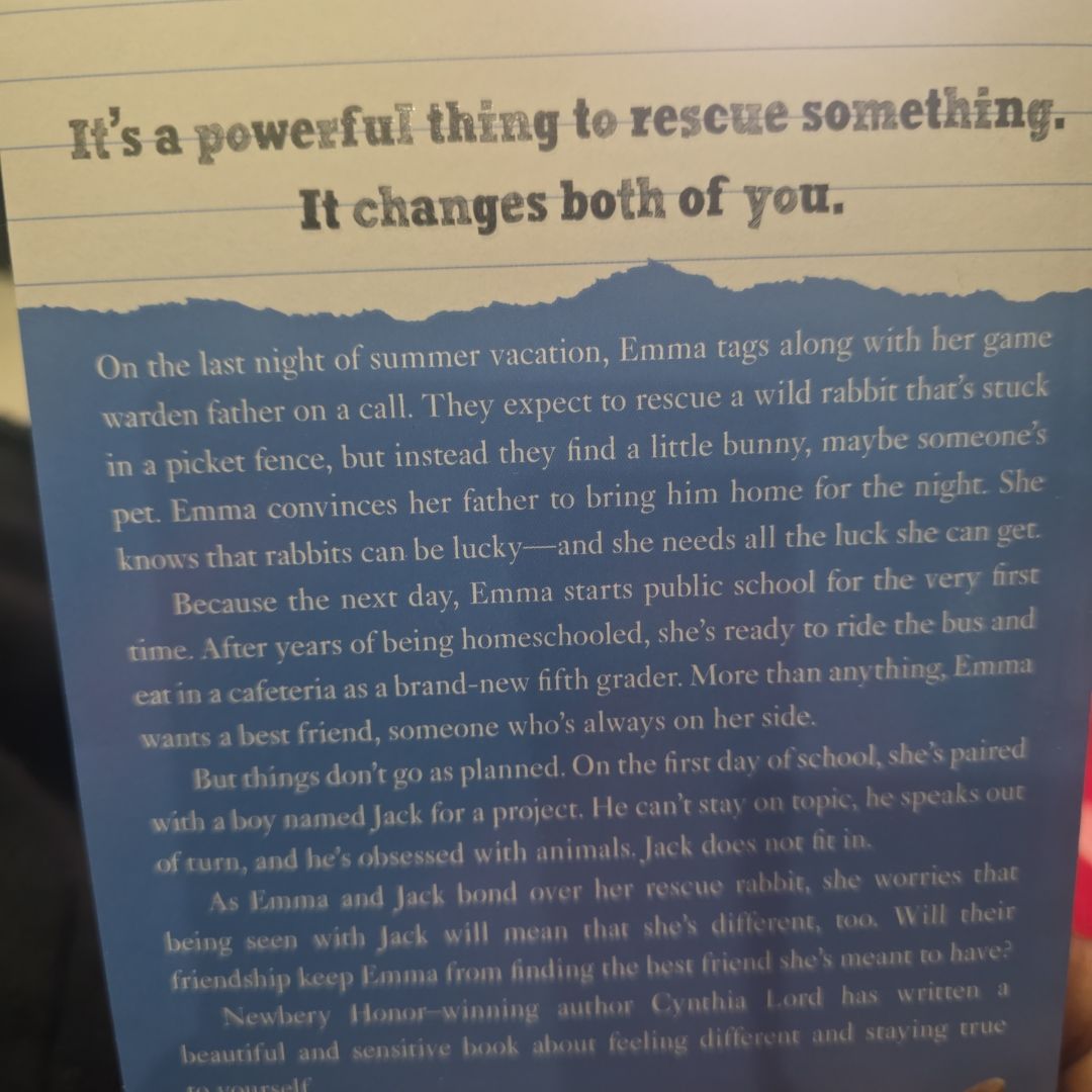 Because of the Rabbit by Cynthia Lord