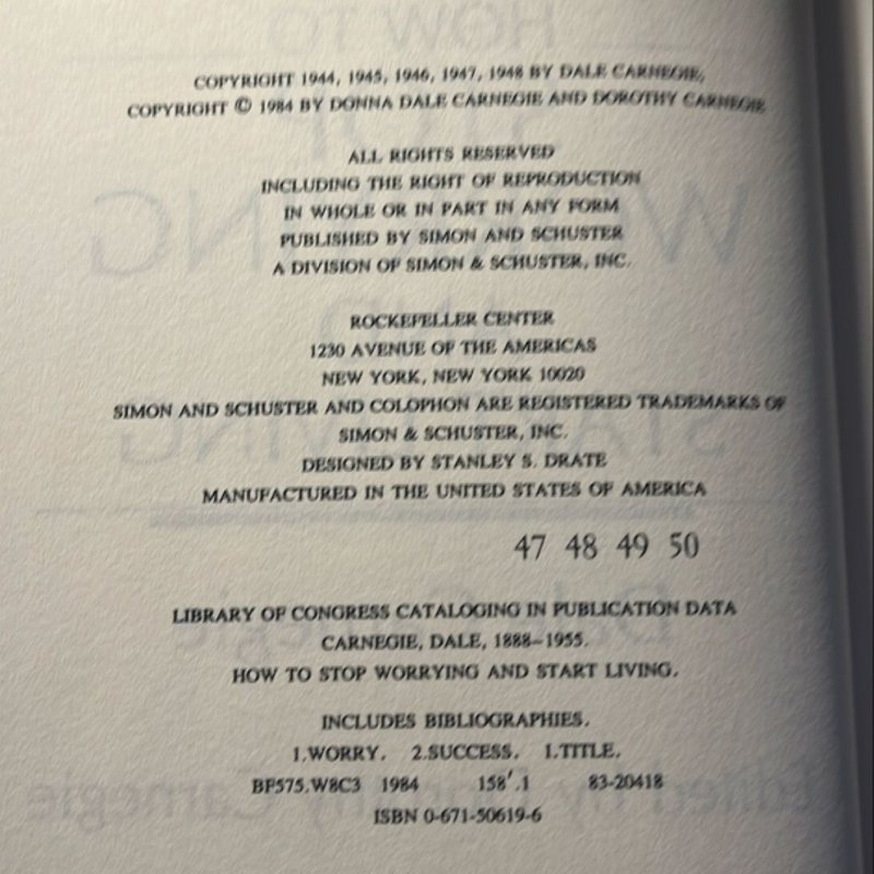 How to Stop Worrying and Start Living