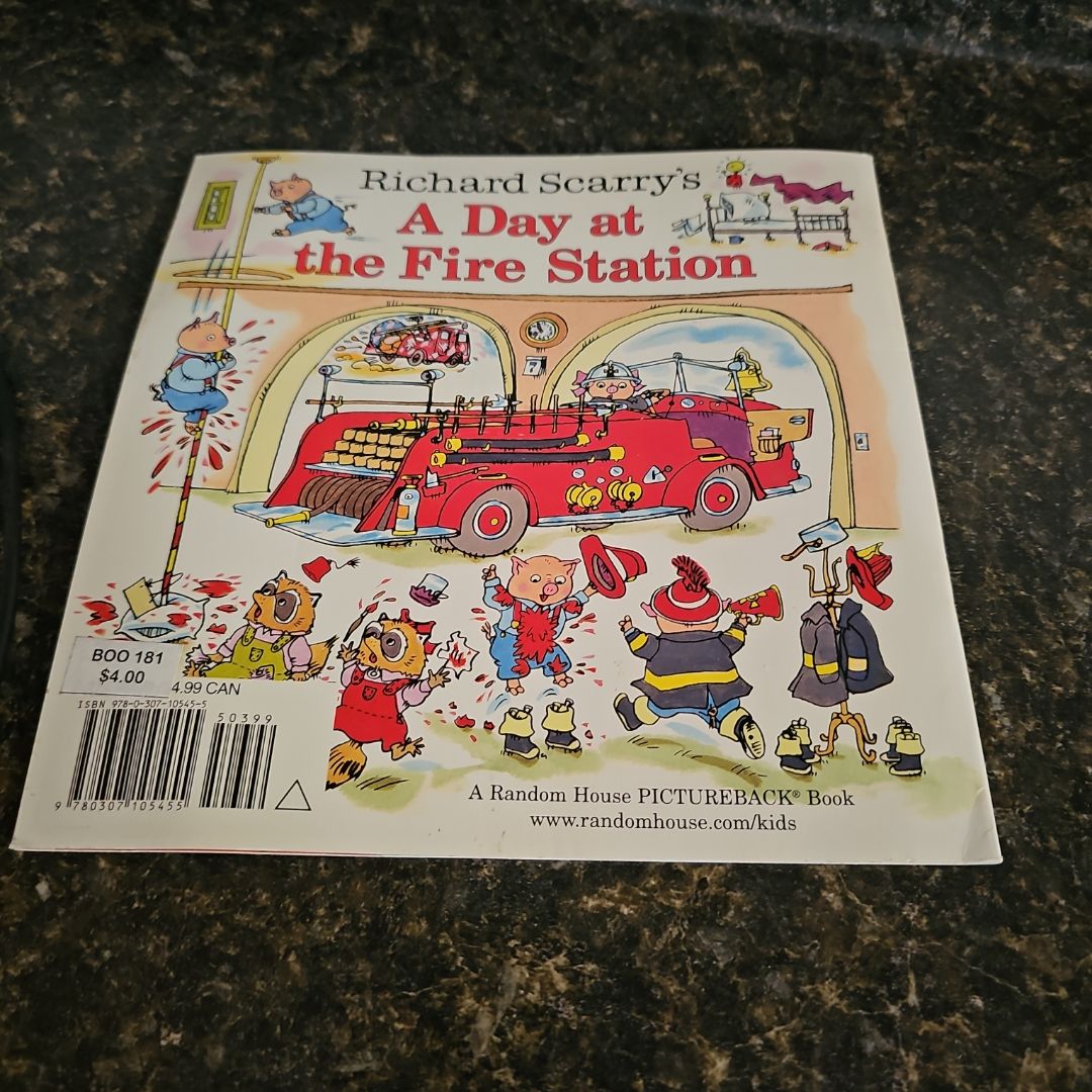 Richard Scarry's a Day at the Fire Station by Huck Scarry
