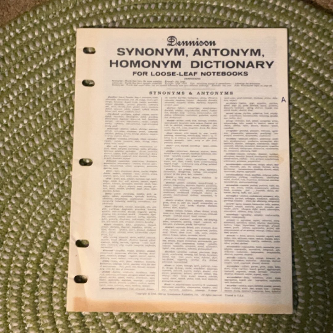 Dennison Synonym, Antonym, Homonym Dictionary