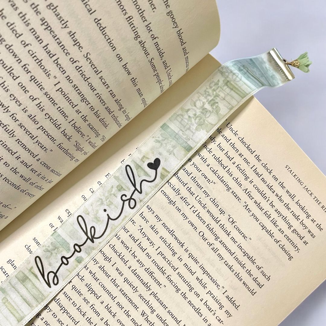 Satin Ribbon Bookmark | Double-Sided Bookish Bookmark | Aesthetic Sublimated Bookmark for Book Lovers