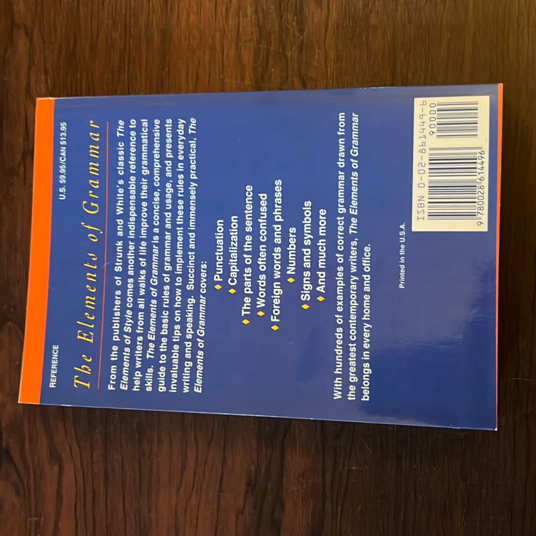 The Elements of Grammar by Margaret Schertzer