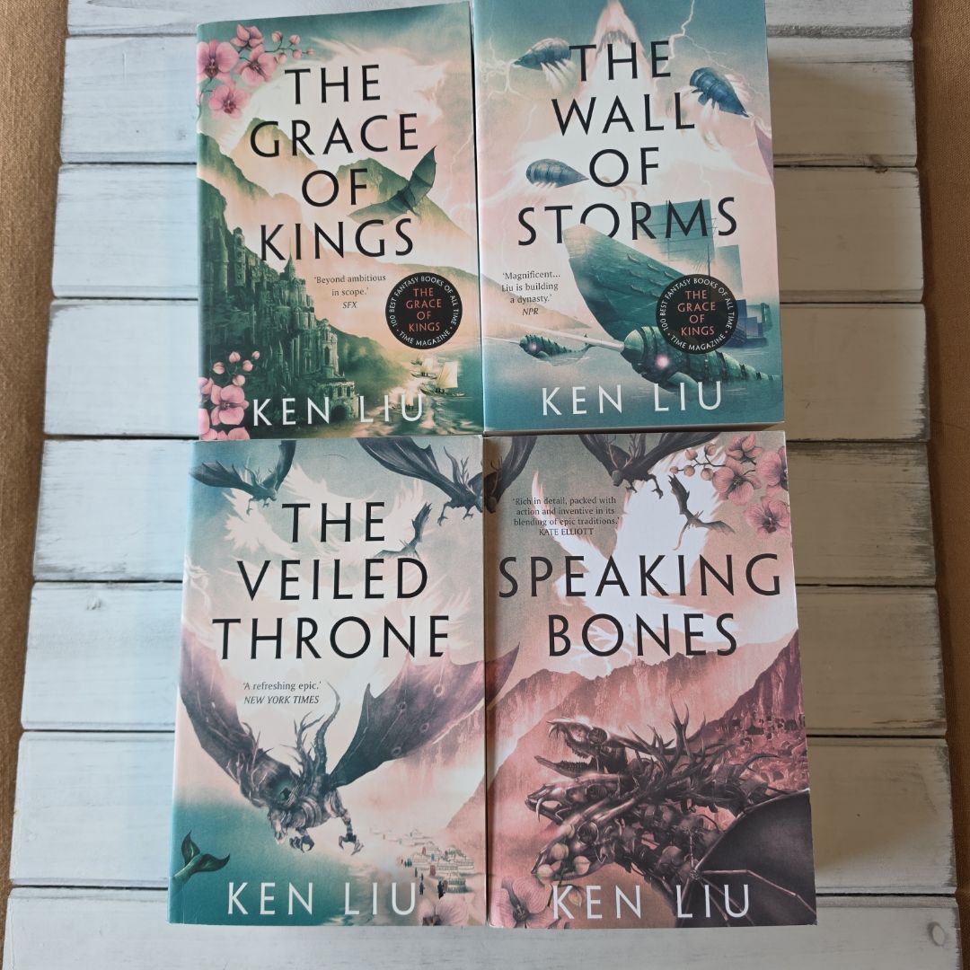 The grace of kings, the wall of storms, the veiled throne, speaking bones