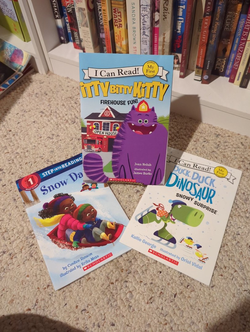 3BOOKBUNDLE! Level 1 Readers: Snow Day, Duck,Duck, Dinosaur and Itty Bitty Kitty