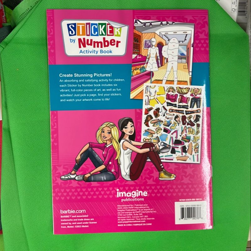 Barbie Sticker by Number Activity Book by Mattel, Paperback | Pangobooks
