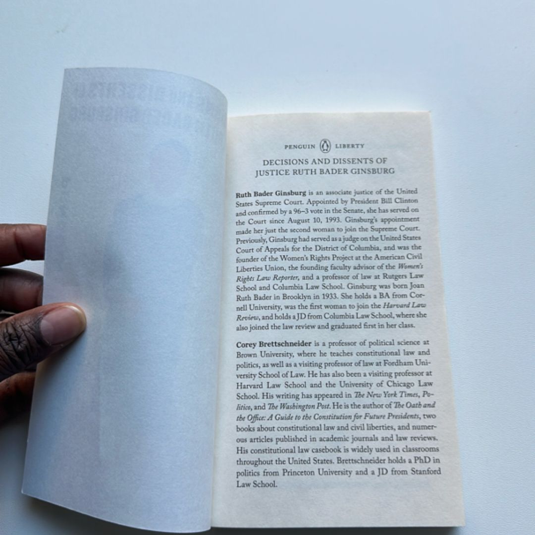 Decisions and Dissents of Justice Ruth Bader Ginsburg