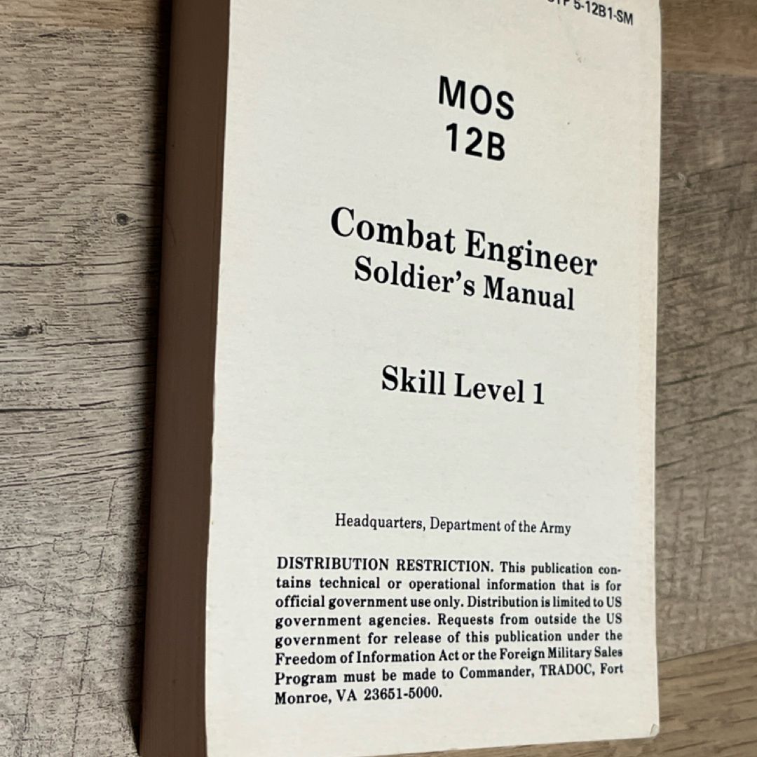 STP 5-12B1-SM MOS 12 B Combat Engineer Soldier's Manual 1986 Skill ...