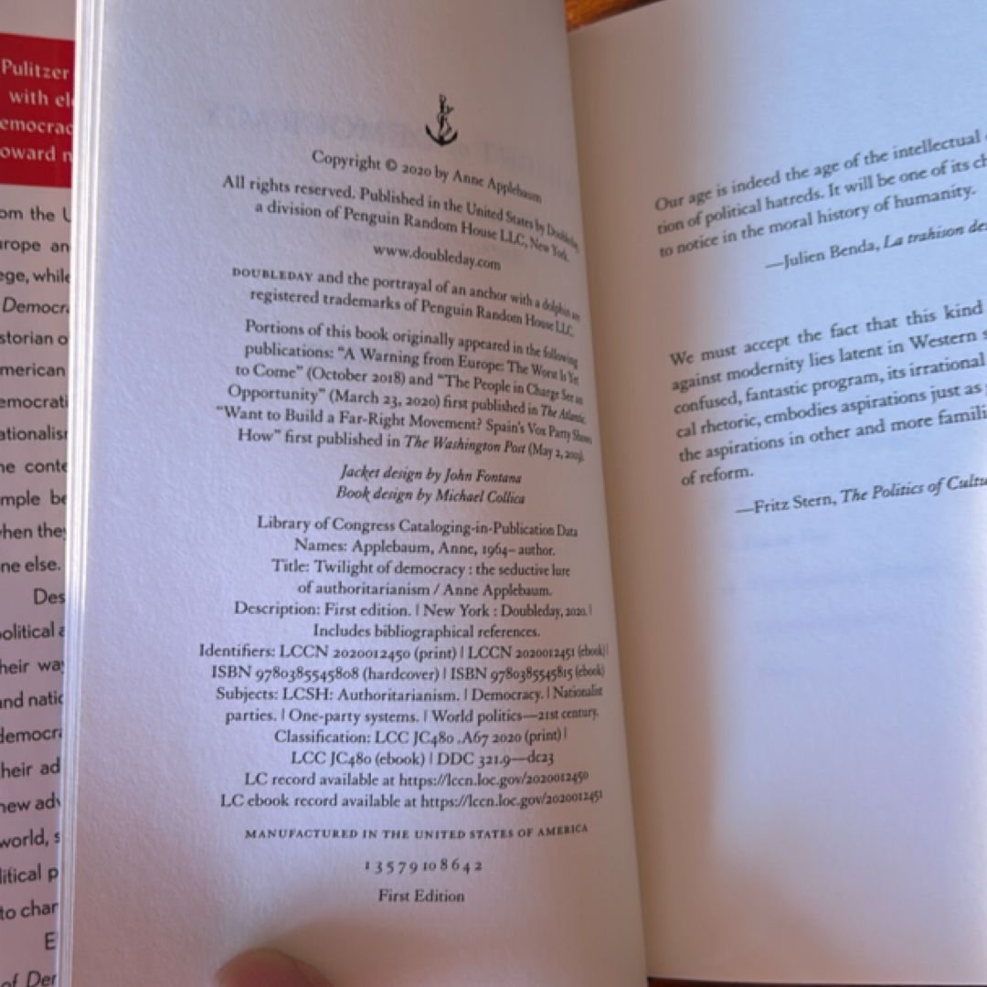 Twilight of Democracy (1st Ed/1st)