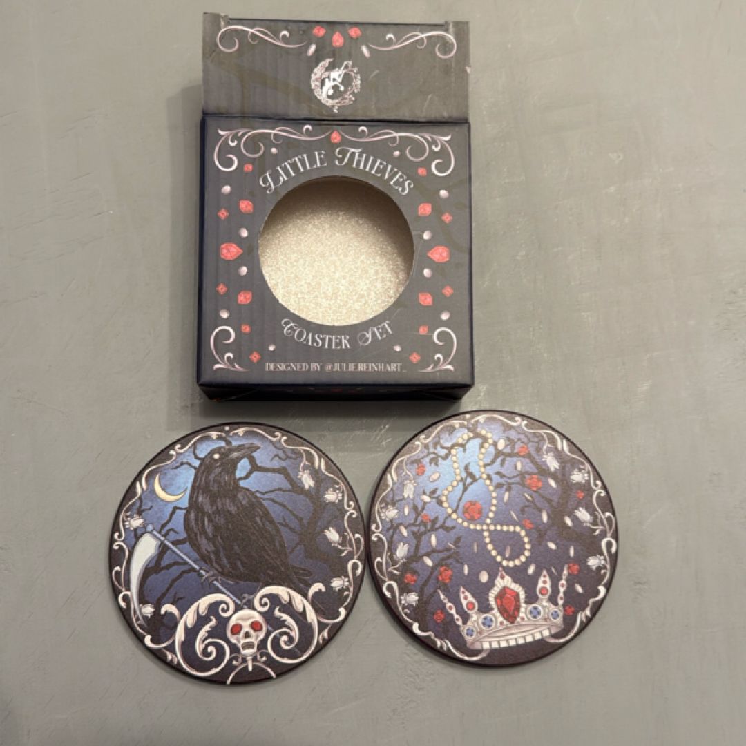 Little thieves ceramic coaster
