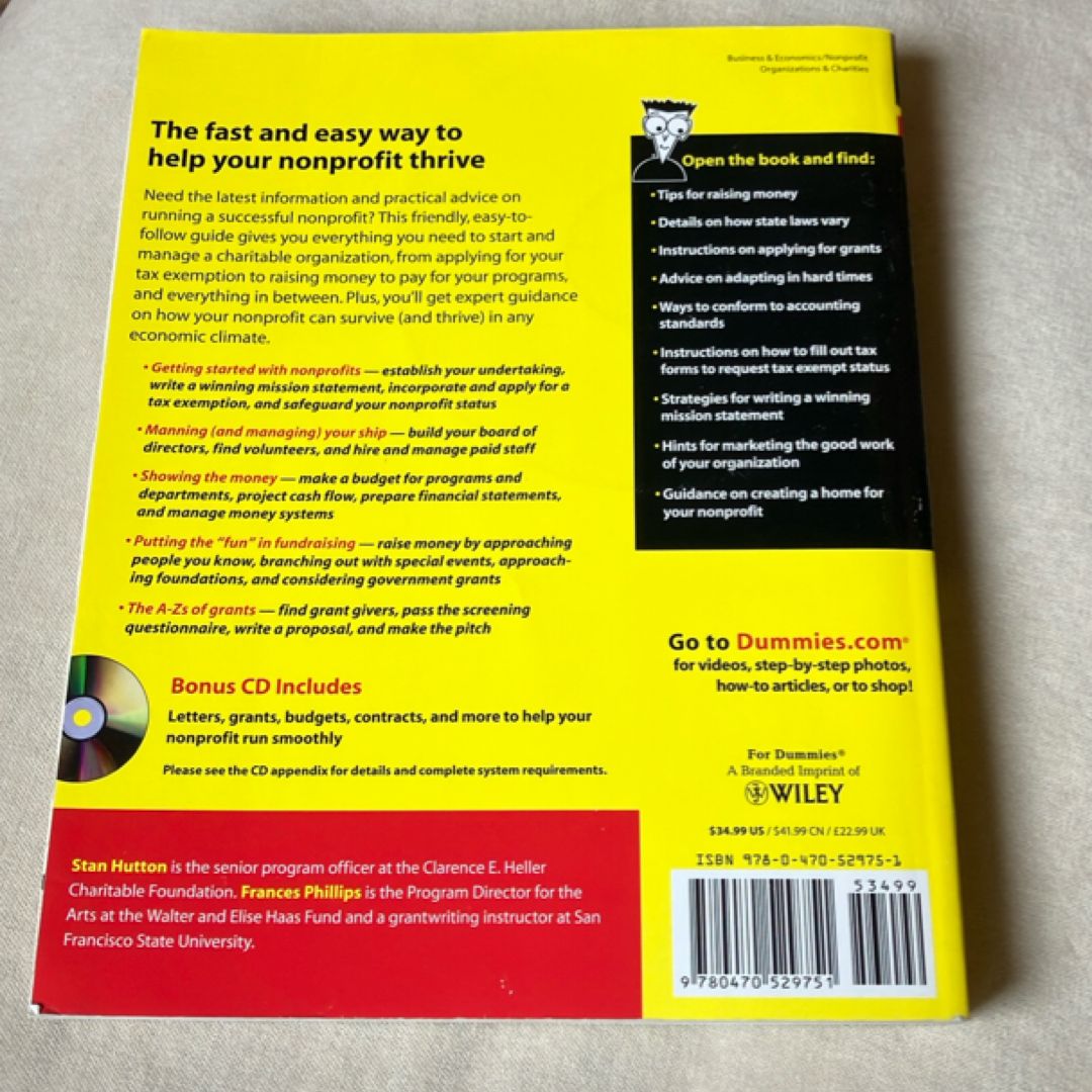 Nonprofit Kit for Dummies® by Stan Hutton, Frances N. Phillips